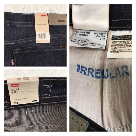 Levi’s Authentic Denim Mini Skirt Raw Hem New Size 31 - Picture 8 of 8